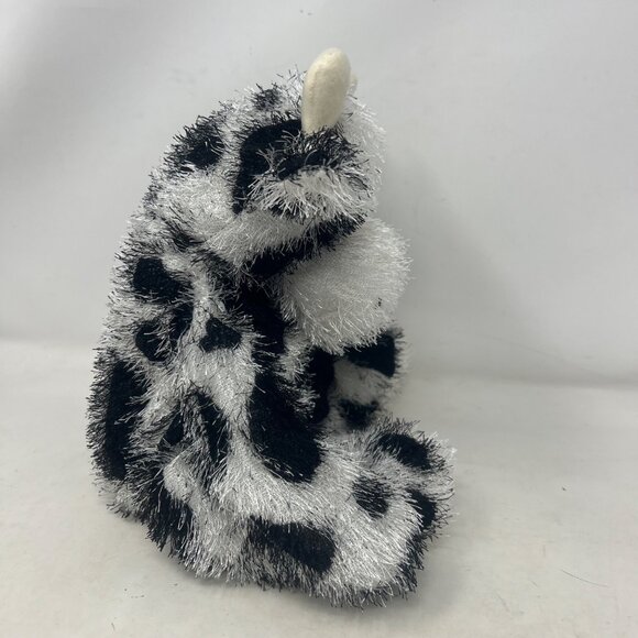 Kellytoy Cow Black White Spots Eyelash‎ Fur Plush Stuffed Animal 12" Long - Picture 2 of 6